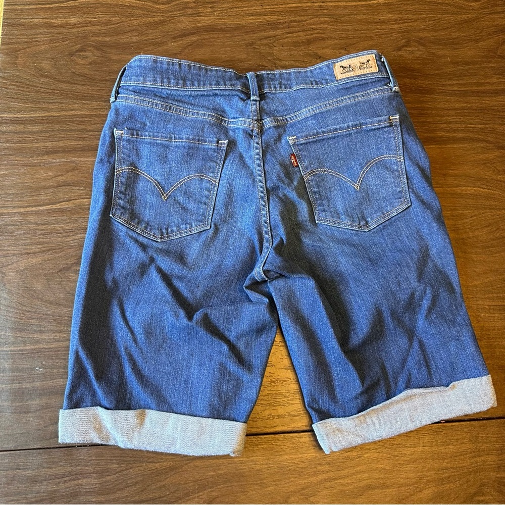 Levi’s Cuffed Bermuda Stretch Denim Shorts